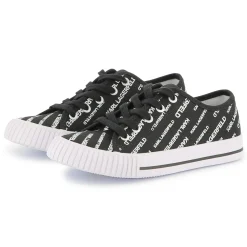 New KARL LAGERFELD KIDS Baskets à lacets imprimé siglé BLACK