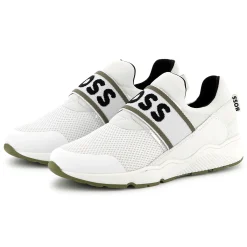 Clearance BOSS Baskets basses élastiquées BLANC