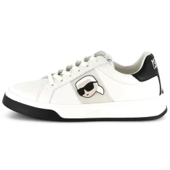 Discount KARL LAGERFELD KIDS Baskets en cuir à lacets BLANC