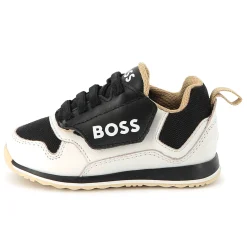 Best BOSS Baskets en cuir avec lacets BLACK