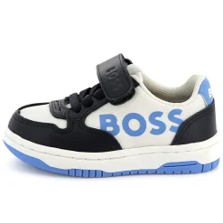 Hot BOSS Baskets en cuir fermeture par bandes auto aggripan BLEU CARGO