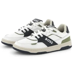 Hot BOSS Baskets lacées bimatières BLANC