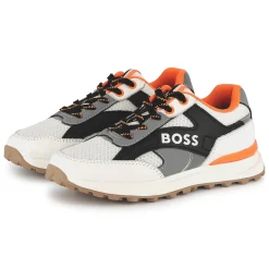 New BOSS Baskets lacées détails colorés BLACK