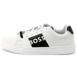 Fashion BOSS Baskets lacées en cuir BLANC