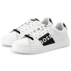 Fashion BOSS Baskets lacées en cuir BLANC