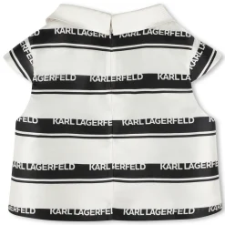 Clearance KARL LAGERFELD KIDS Blouse à rayures siglées ECRU NOIR