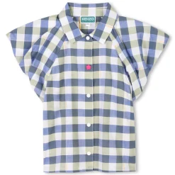 Clearance KENZO KIDS Blouse manches courtes coton WAVE BLUE