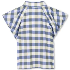 Clearance KENZO KIDS Blouse manches courtes coton WAVE BLUE