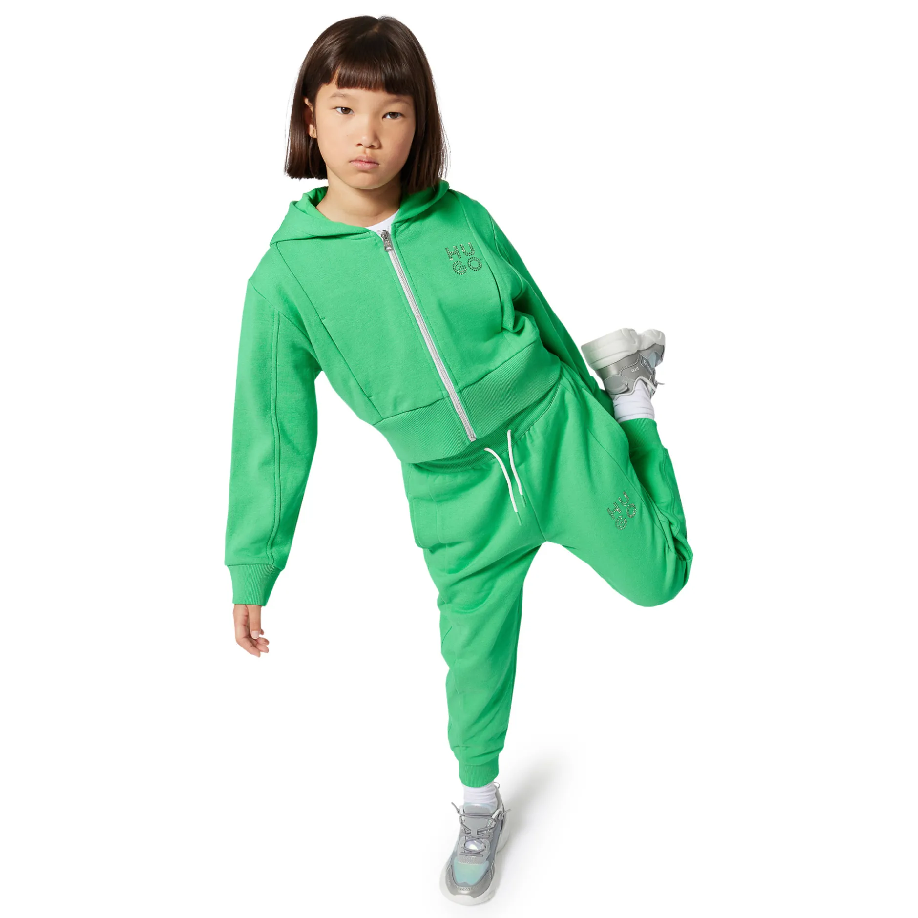 Sale HUGO Cardigan à capuche ISLAND GREEN