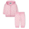 Best KENZO KIDS Cardigan et pantalon molleton ROSE FRIANDISE