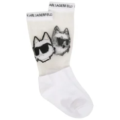 Best KARL LAGERFELD KIDS Chaussettes avec motif ajouré BLANC