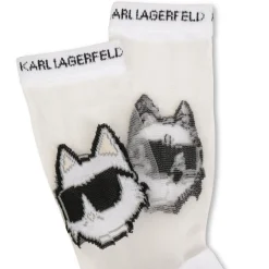Best KARL LAGERFELD KIDS Chaussettes avec motif ajouré BLANC