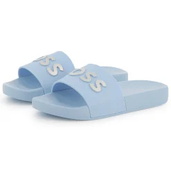 Fashion BOSS Claquettes siglées en relief PERSIAN BLUE