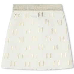 Clearance KARL LAGERFELD KIDS Jupe de cérémonie en jacquard ECRU DORE