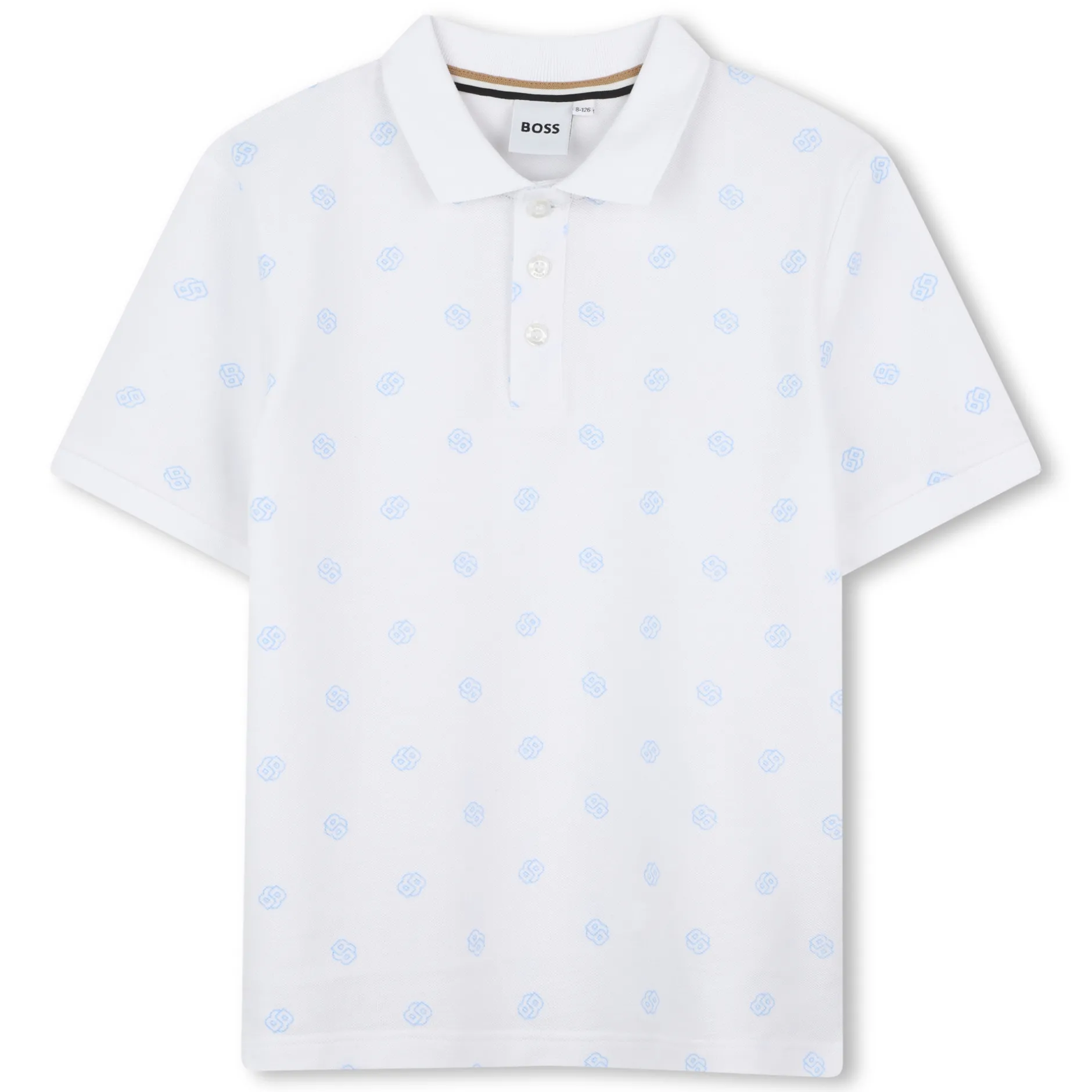 Best BOSS Polo à coupe droite imprimé BLANC