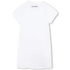 Sale KARL LAGERFELD KIDS Robe à manches courtes brodée BLANC
