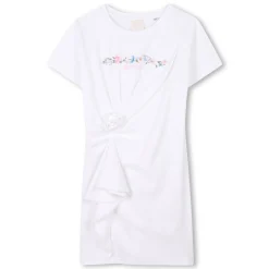 Discount GIVENCHY Robe avec volant effet fleur BLANC