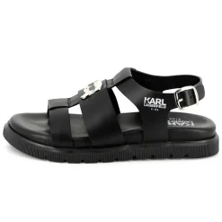 Online KARL LAGERFELD KIDS Sandales en cuir avec boucle BLACK