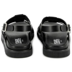 Online KARL LAGERFELD KIDS Sandales en cuir avec boucle BLACK