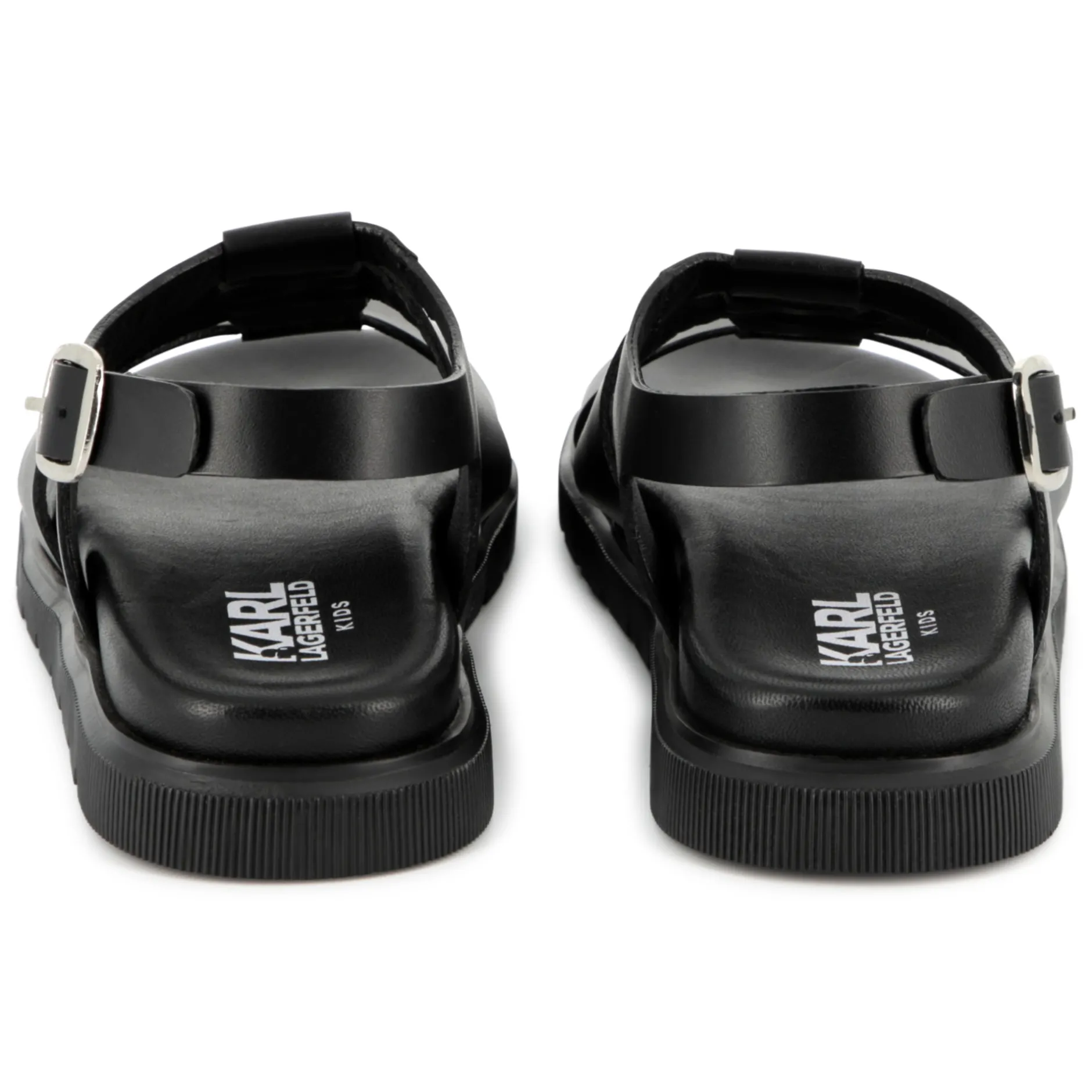 Online KARL LAGERFELD KIDS Sandales en cuir avec boucle BLACK