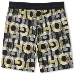 Best HUGO Short de bain déperlant NOIR JAUNE
