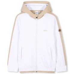 Best BOSS Sweat-shirt bimatière BLANC