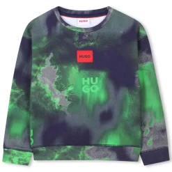 Sale HUGO Sweat-shirt imprimé à col rond MARINE VERT