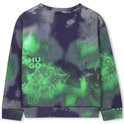 Sale HUGO Sweat-shirt imprimé à col rond MARINE VERT