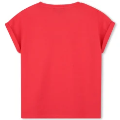 Discount DKNY TEE-SHIRT MANCHES COURTES ROSE ECARLATE