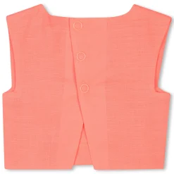 Fashion BILLIEBLUSH Top brodé effet lin CORAIL FLUO