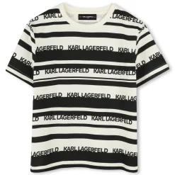 Outlet KARL LAGERFELD KIDS T-shirt à manches courtes rayé CHALK