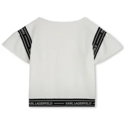 Sale KARL LAGERFELD KIDS T-shirt à manches volantées CHALK