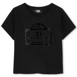 Discount KARL LAGERFELD KIDS T-shirt avec imprimés BLACK