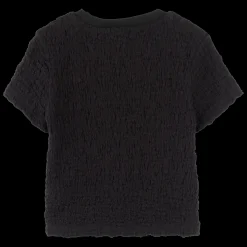 Fashion DKNY T-shirt gaufré manches courtes BLACK