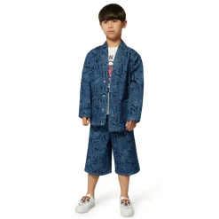 Sale KENZO KIDS Veste en jean imprimée LASER
